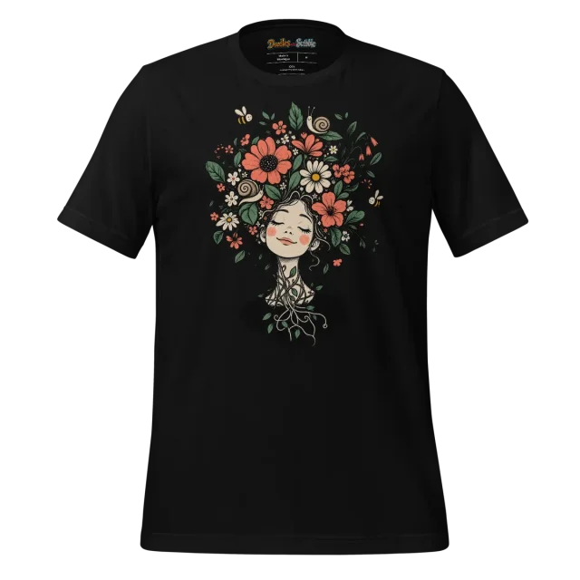 Blooming Doodle T Shirt Whispers of Nature Art alternate view