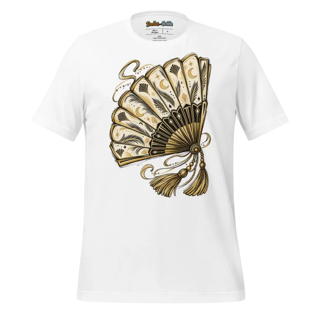 Art Deco Fan T Shirt with Golden Age Scribble Motif