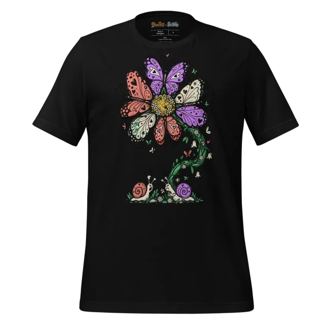 Enchanted Butterfly T Shirt Floral Fantasy alternate view