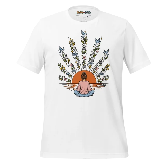 Meditation Doodle T Shirt Sunrise Serenity