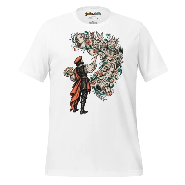 Renaissance Painter T Shirt Artistic Heritage Doodle