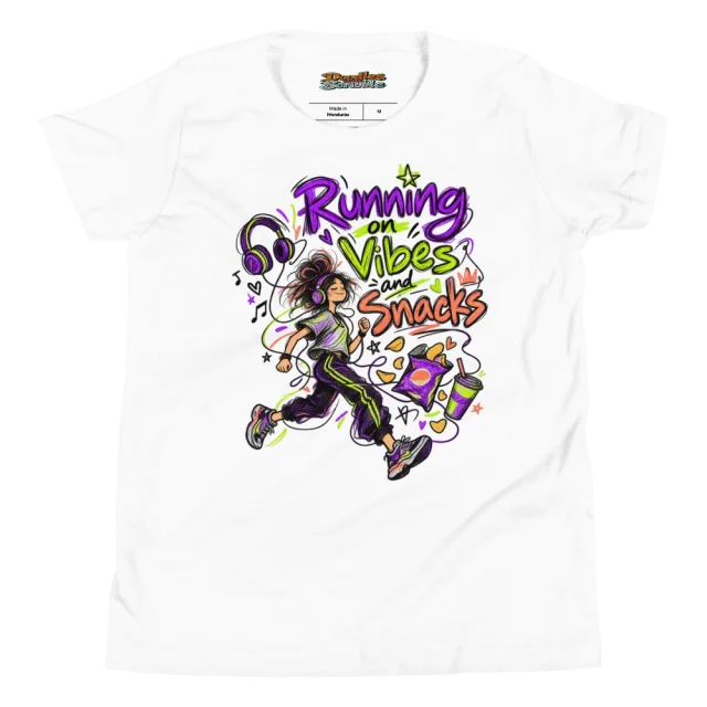 Running on Vibes and Snacks Youth T Shirt