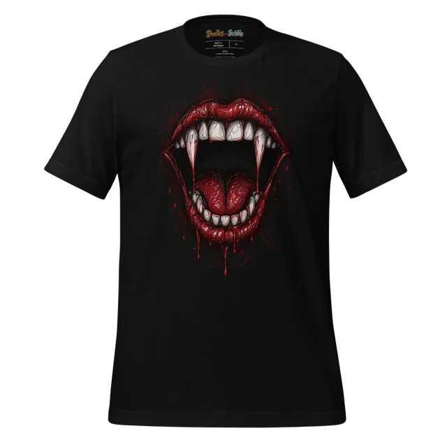 Vampire Fangs Scribble T Shirt for Halloween alternate view