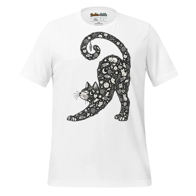 Zentangle Cat T Shirt Feline Mystique Design