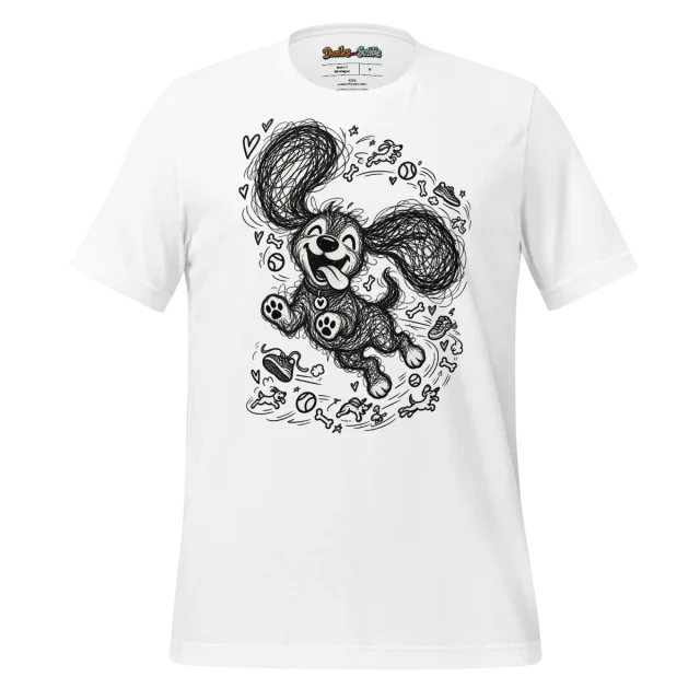 Expressive Canine T Shirt Cute Animal Doodle