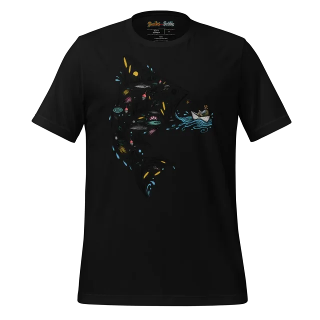 Calm Waters Angler T Shirt with Sketch Doodle alternate view