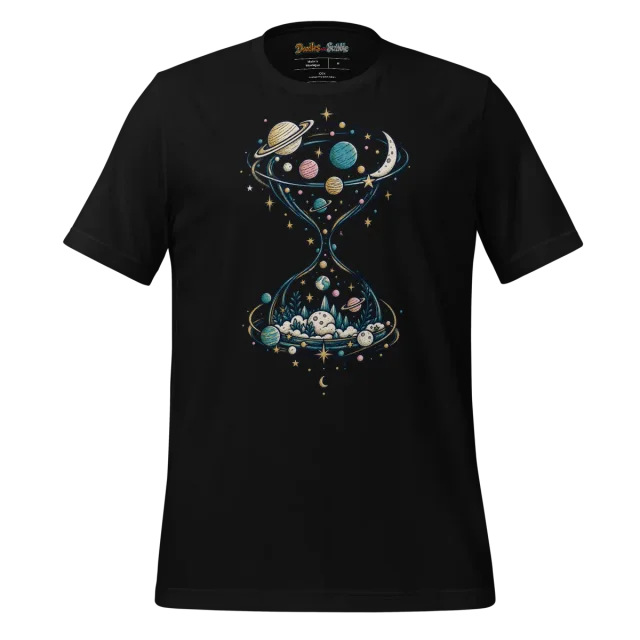 Celestial Doodle T Shirt with Circular Universe Art alternate view