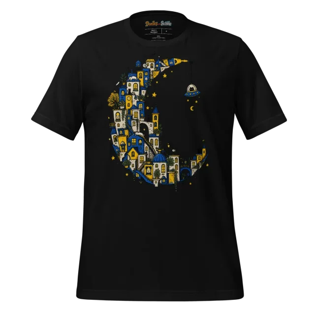 Lunar City T Shirt Celestial Metropolis Doodle alternate view