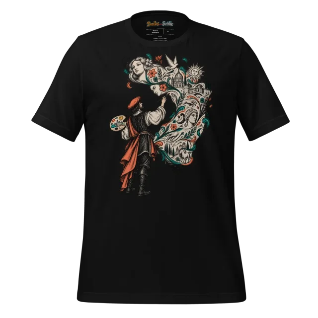 Renaissance Painter T Shirt Artistic Heritage Doodle alternate view
