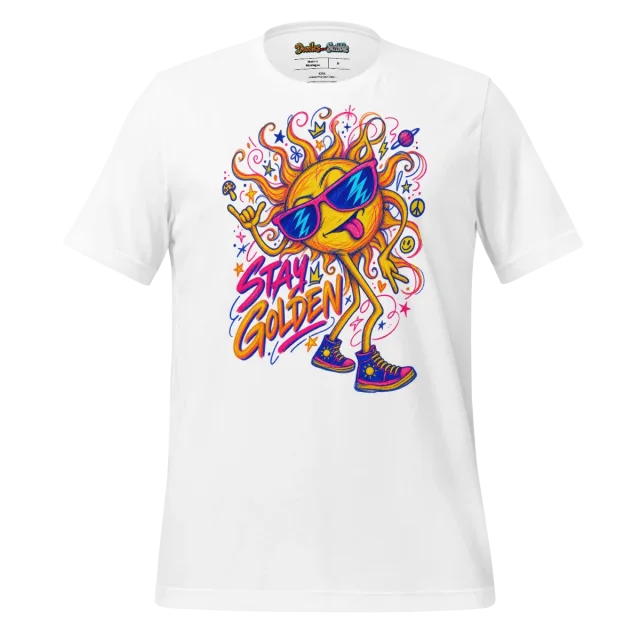 Sunglasses Sun T Shirt with Psychedelic Reflective Design