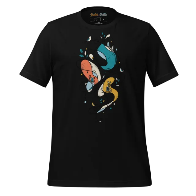 Abstract Line Art T Shirt with Colourful Intricacies alternate view