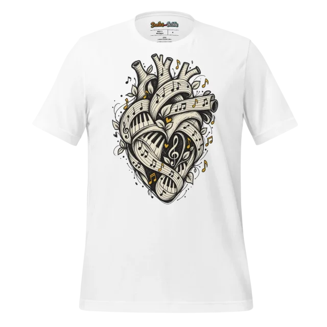 Heartbeat Symphony T Shirt Melodic Heartbeats Doodle