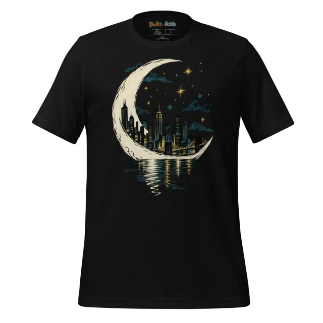 Midnight Cityscape T Shirt with Scribble Silhouette alternate view