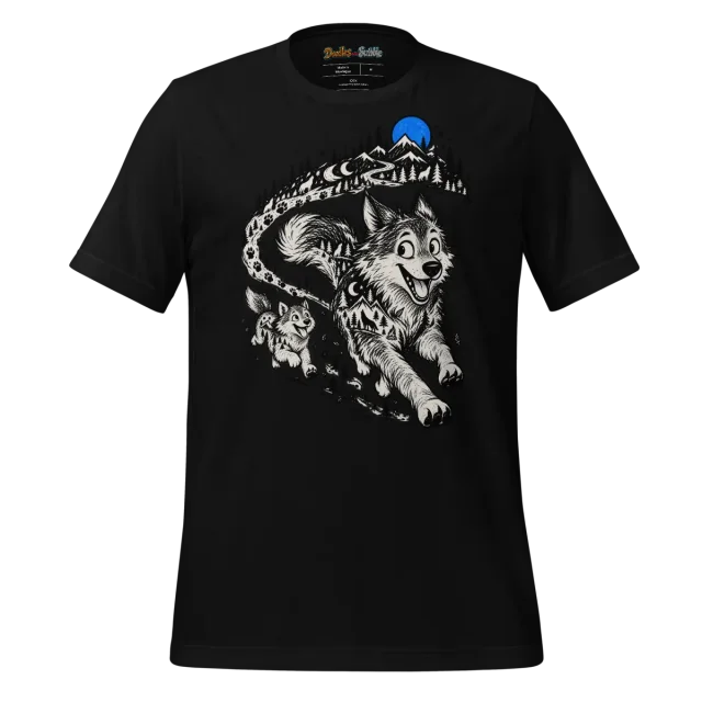Zentangle Wolf T Shirt Wilderness Echo Design alternate view