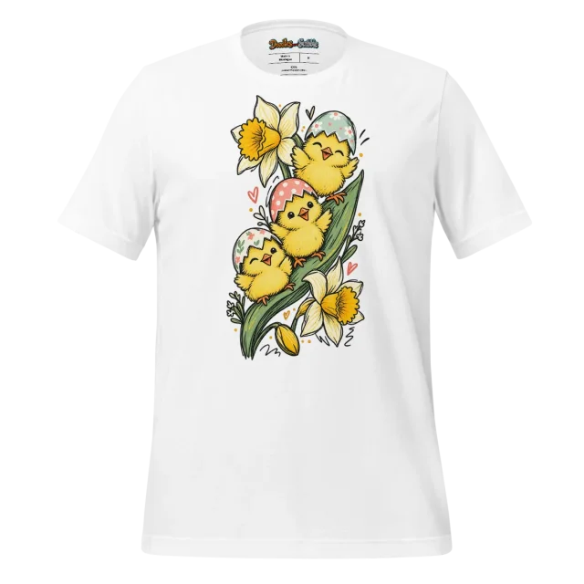 Chicks and Eggs T Shirt Springtime Hatchlings Doodle