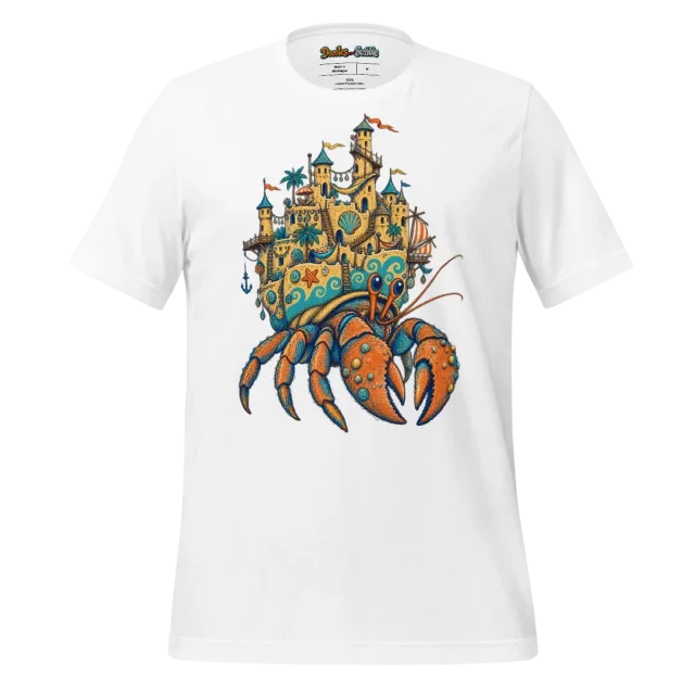 Sandcastle T Shirt with Magical Summer Doodles Artwork