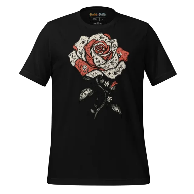 Rose Doodle T Shirt Enchanted Floral Scribble alternate view