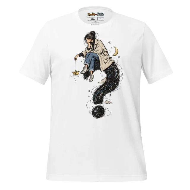 Pensive Doodle T Shirt Enigmatic Ink Sketch
