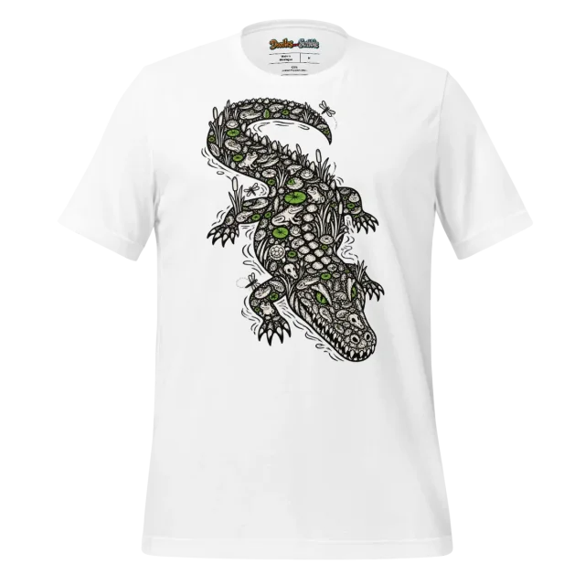 Zentangle Alligator T Shirt Swirling Scales and River Tales