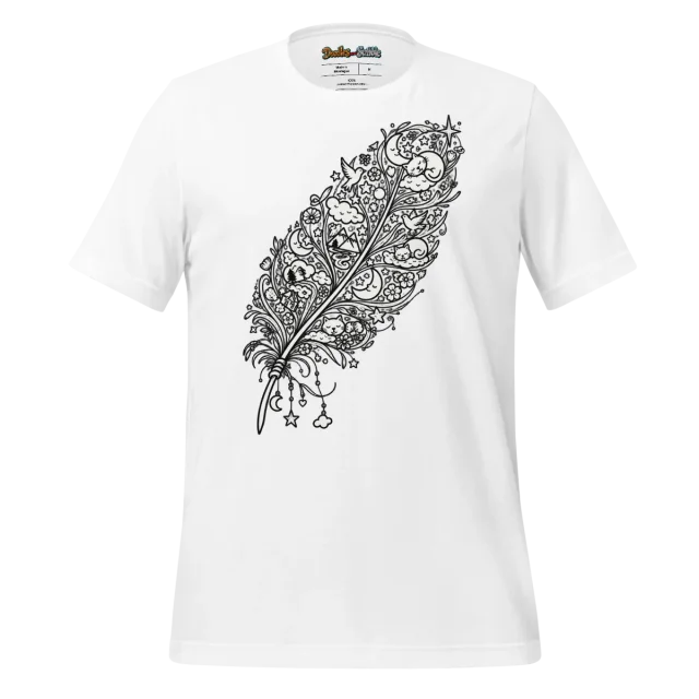 Dreamcatcher Feather T Shirt Ethereal Scribble Design