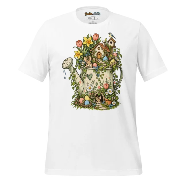 Easter Garden T Shirt with Spring Egg Haven Artwork