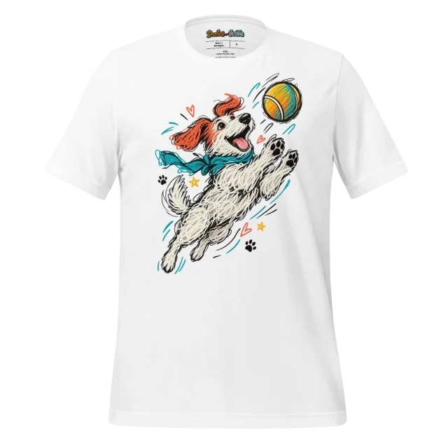 Abstract Canine Scribble T Shirt with Art