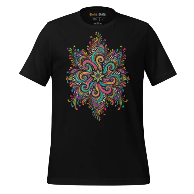 Psychedelic Kaleidoscope T Shirt with Whirling Colours alternate view