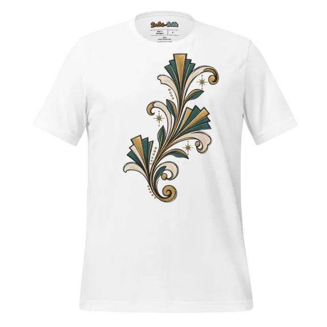 Art Deco Ornament T Shirt with Revival Scribble Pattern
