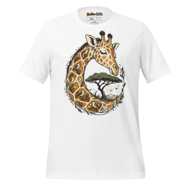 Giraffe Zen Circle T Shirt Serene Safari Art