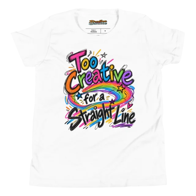Too Creative for a Straight Line Youth T Shirt