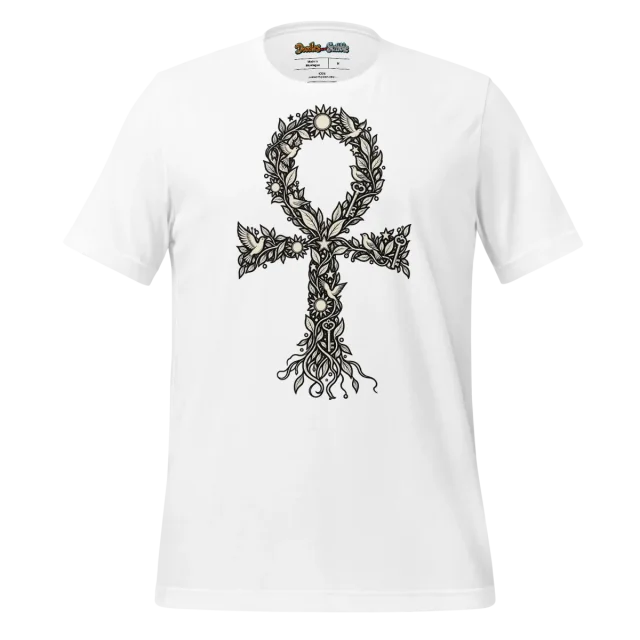 Monochrome Ankh T Shirt Soulful Scribbles Design