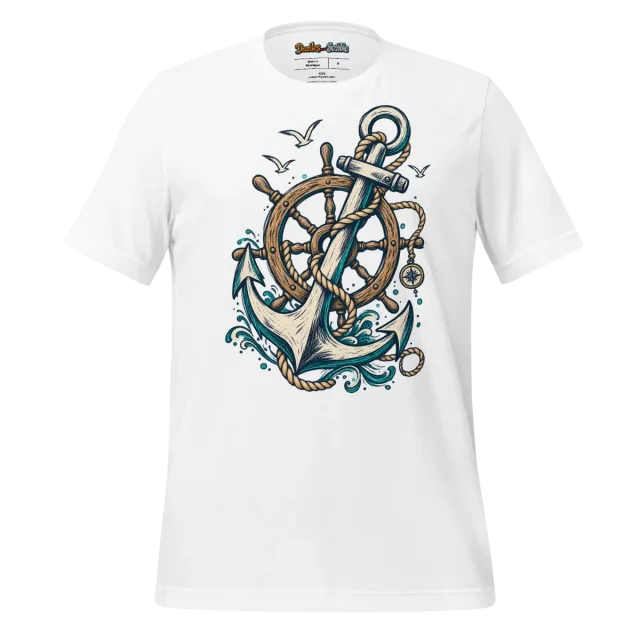 Anchor Wheel T Shirt with Navigational Doodle