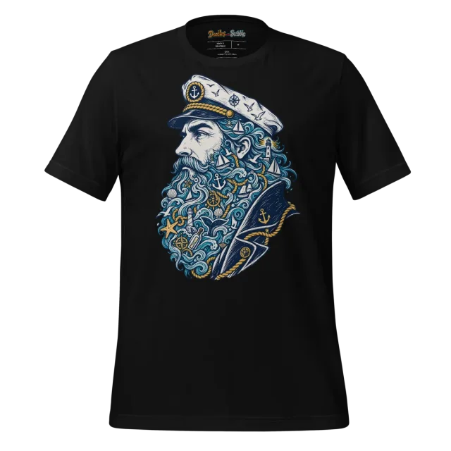 Nautical Captain T Shirt Captain's Gaze Doodle alternate view