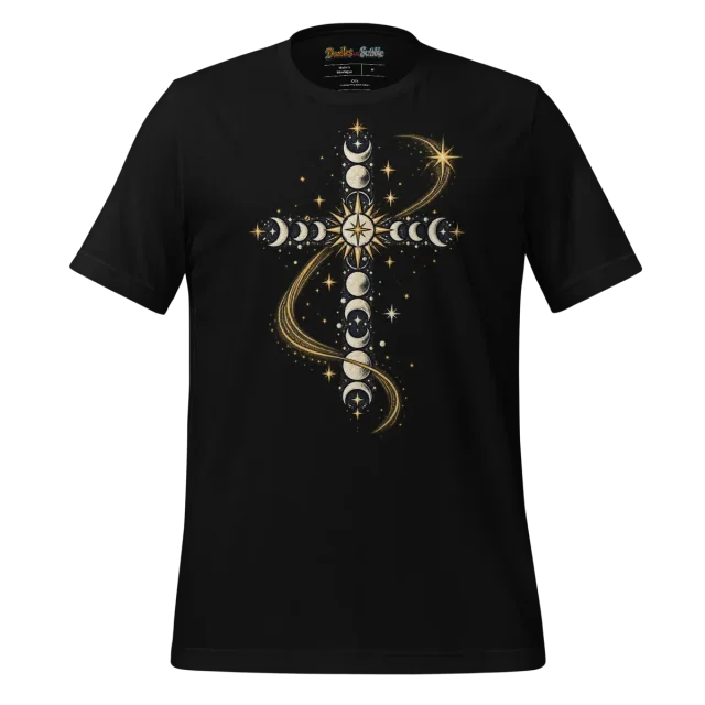 Celestial Cross T Shirt with Radiant Symbol Artwork alternate view