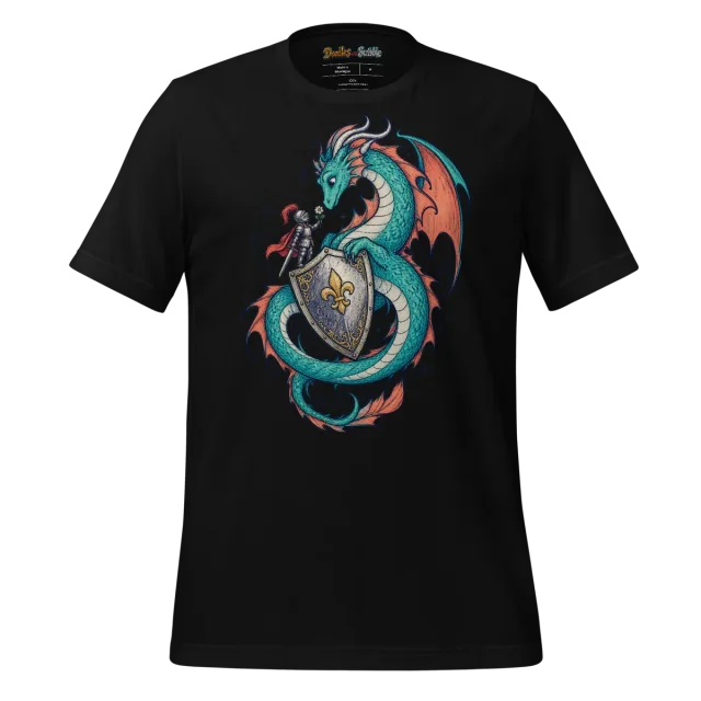 Knight Dragon Duel T Shirt Legendary Scribble alternate view