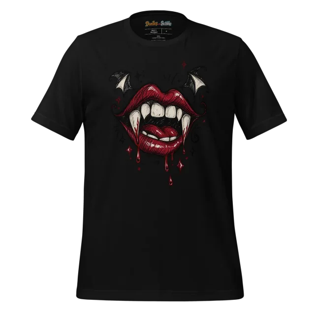Vampire Fangs T Shirt with Halloween Doodle alternate view
