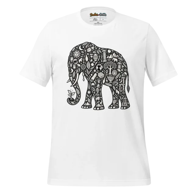 Zentangle Elephant T Shirt Ancient Wisdom Artwork