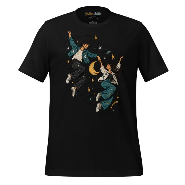 Celestial Dance T Shirt with Cosmic Doodle Art alternate view