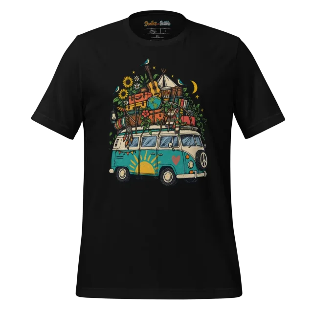Vintage Van T Shirt Bohemian Roadtrip Doodle alternate view