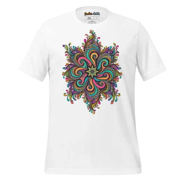 Psychedelic Kaleidoscope T Shirt with Whirling Colours