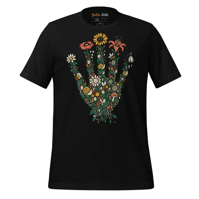 Nature's Flourish T Shirt Botanical Whimsy Doodle alternate view