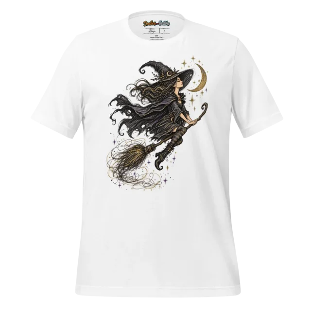 Witch Broomstick Scribble T Shirt for Halloween