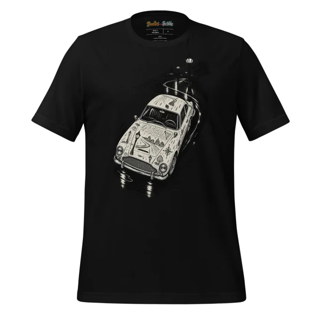 Vintage Automobile T Shirt with Noir Nostalgia Design alternate view