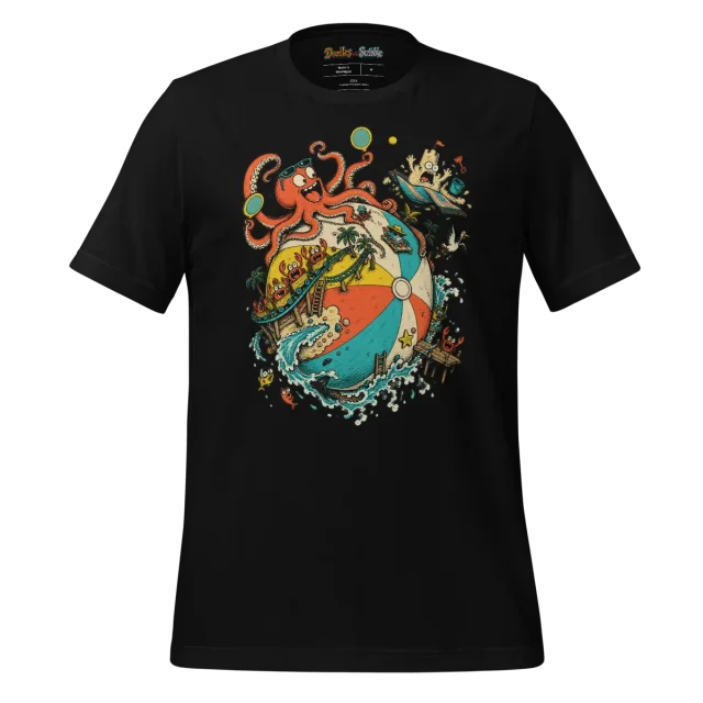 Beach Ball T Shirt Vibrant Summer Doodle alternate view