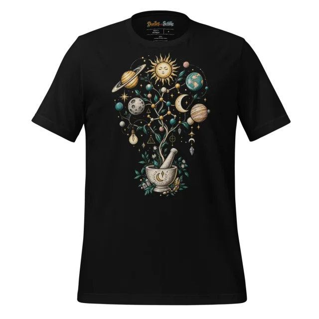 Alchemical Cosmos T Shirt with Mystic Science Doodle alternate view