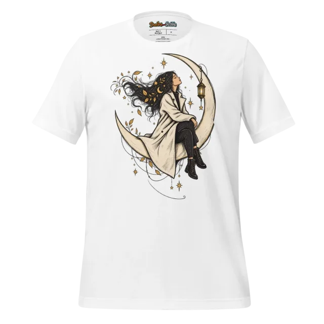 Moonlit Muse T Shirt Solitary Lunar Embrace