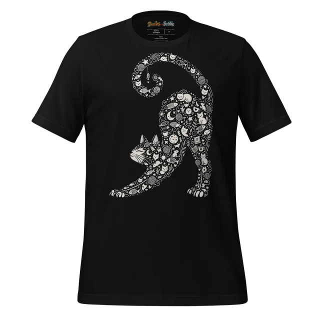 Zentangle Cat T Shirt Feline Mystique Design alternate view