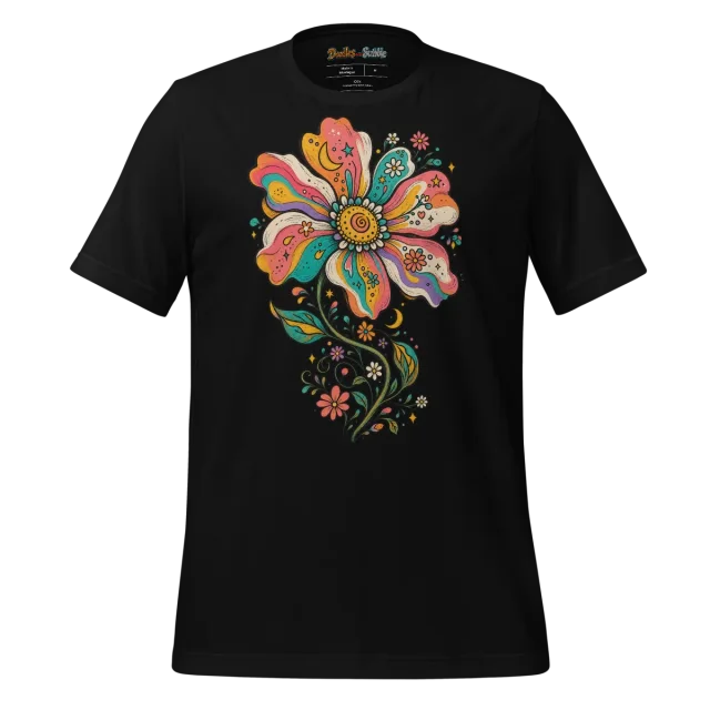 Psychedelic Bloom T Shirt Chromatic Floral Art alternate view