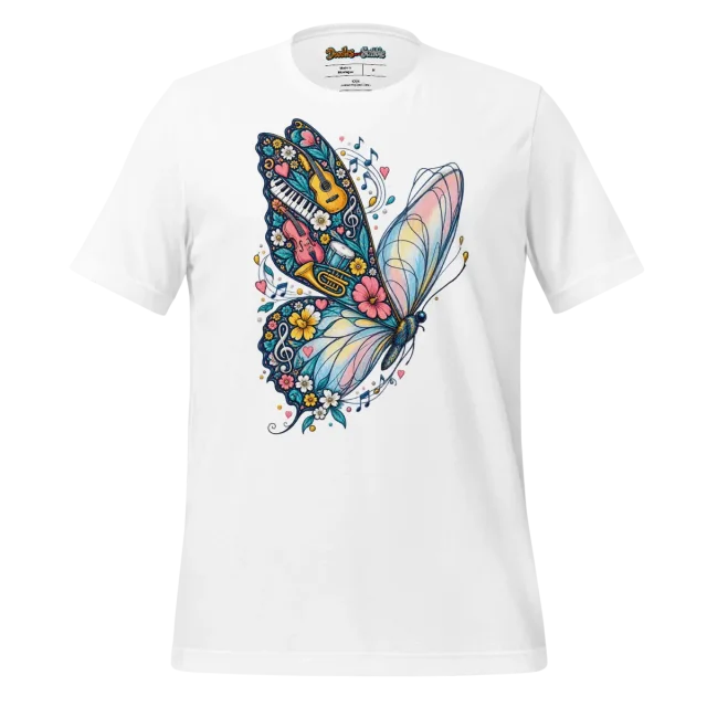 Butterfly Mosaic T Shirt with Colourful Melody Artwork