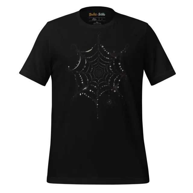 Spider Web T Shirt with Intricate Halloween Doodle alternate view